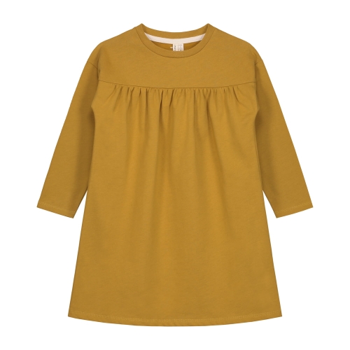 Sukienka - PLEATED DRESS MUSTARD