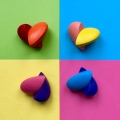 Kredki dwukolorowe serca 12szt - I LOVE ART