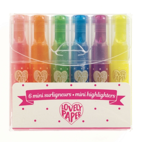 Mini zakreślacze 6szt - FLUO