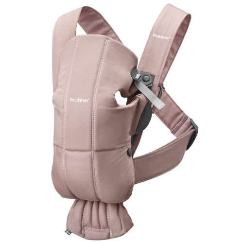 BABYBJORN MINI Cotton – nosidełko, Zgaszony Róż