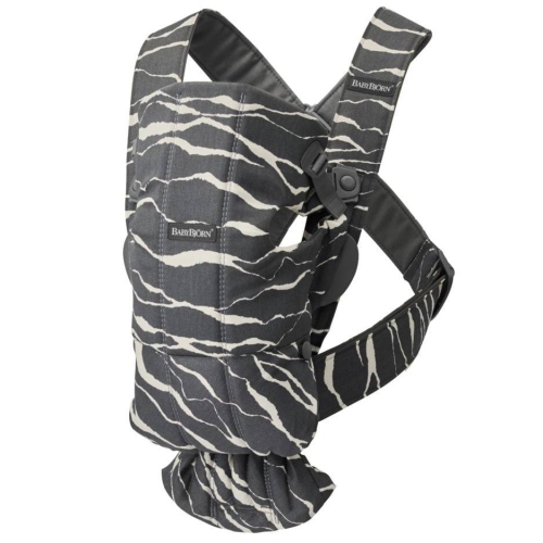BABYBJORN MINI Cotton – nosidełko, Antracyt/Landscape Print