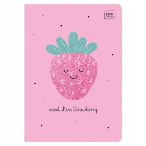 GLITTER Zeszyt A5 kratka 32 - TRUSKAWKA