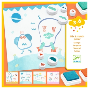 DJECO Zestaw artystyczny ze stemplami 3+ - POTWORKI