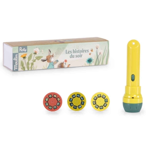 MOULIN ROTY Latarka projektor 4+ - TRZY MAŁE KRÓLIKI