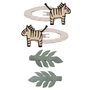 MIMI&LULA Spinki do włosów 4szt - ZEBRA