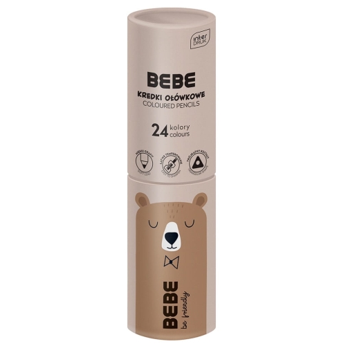 BEBE FRIENDS Kredki ołówkowe w tubie 24 kolory - MIŚ