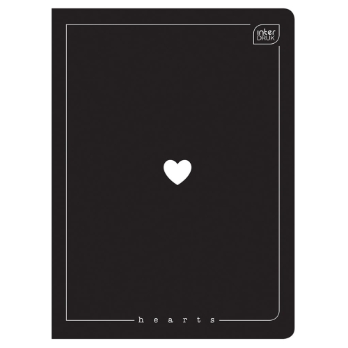 HEARTS Zeszyt A5 kratka 60 - BLACK