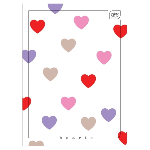 HEARTS Zeszyt A5 kratka 60 - WHITE