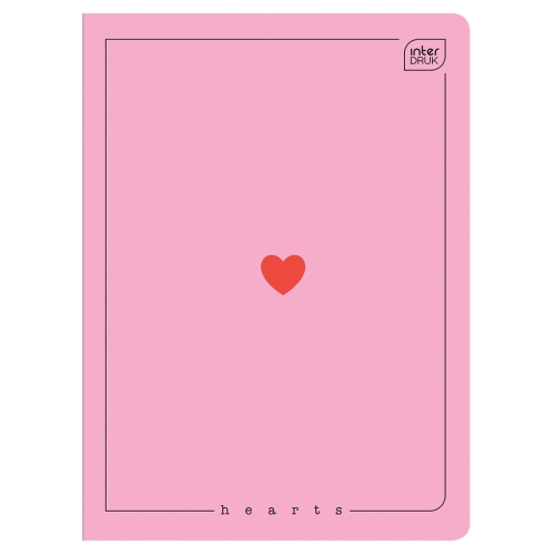 HEARTS Zeszyt A5 kratka 60 - PINK