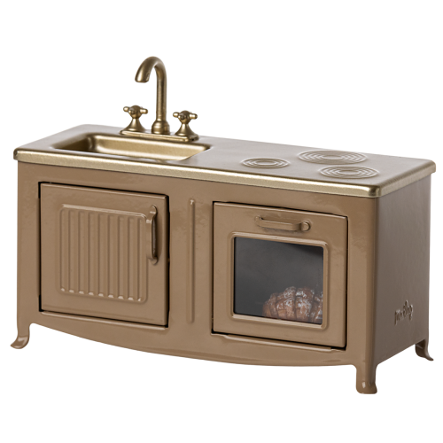 MAILEG Kuchnia dla myszek 8cm - KITCHEN LIGHT BROWN