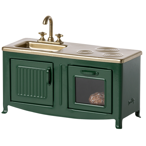 MAILEG Kuchnia dla myszek 8cm - KITCHEN DARK GREEN