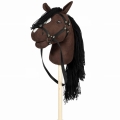 ASTRUP Koń na kiju z otwartą buzią HOBBY HORSE - BRĄZOWY