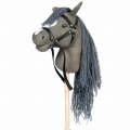 ASTRUP Koń na kiju z otwartą buzią HOBBY HORSE - SZARY
