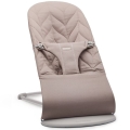 BabyBjörn leżaczek BLISS Woven, Sand Grey (rama Light Grey, Petal Quilt)