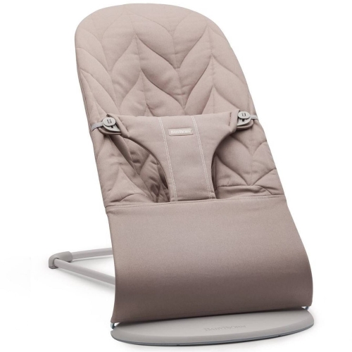 BabyBjörn leżaczek BLISS Woven, Sand Grey (rama Light Grey, Petal Quilt)