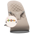 BABYBJORN - leżaczek BLISS Woven, Piaskowoszary + Zabawka Googly Eyes