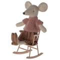 MAILEG Fotel bujany 11cm - ROCKING CHAIR DARK POWDER