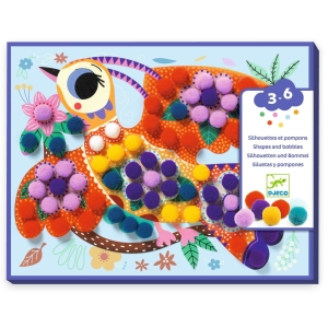 DJECO Zestaw artystyczny z pomponami 3+ - PTASZKI