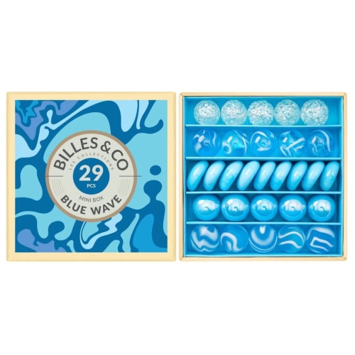 BILLES & Co Szklane kulki small box - NIEBIESKA FALA