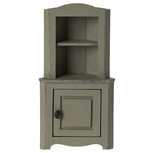 MAILEG Drewniany kredens narożny 16cm - LIGHT GREEN