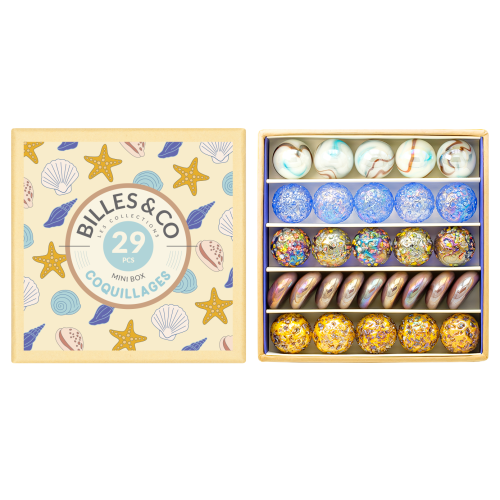 BILLES & Co Szklane kulki small box - MUSZELKI