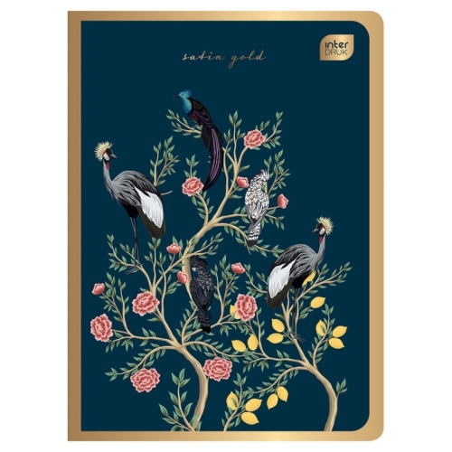 SATIN GOLD Zeszyt A5 linia 80 - BLOOSOM TURQUOISE