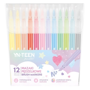 YN-TEEN Mazaki pędzelkowe 12szt - PASTEL