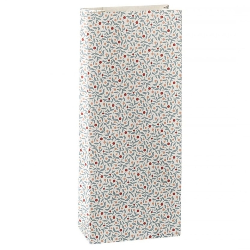 MAILEG Torebka prezentowa papierowa 24cm - BERRY BRANCHES DUSTY BLUE MINI
