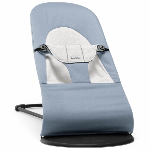 BABYBJORN - leżaczek BALANCE SOFT WOVEN/JERSEY - Niebieski/Szary