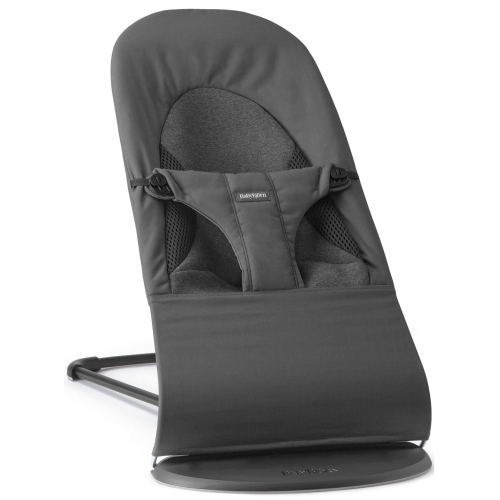 BABYBJORN - leżaczek BALANCE SOFT WOVEN/JERSEY Tri Fabric, Ciemny Szary