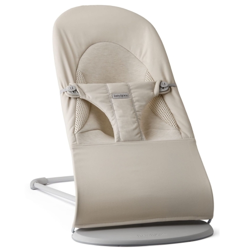 BABYBJORN - leżaczek BALANCE SOFT WOVEN/JERSEY Tri Fabric, Jasny Beż