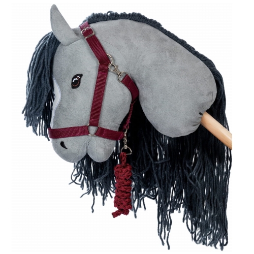 ASTRUP Halter i lina dla konia na kiju | hobby horse - CZERWONA