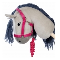ASTRUP Halter i lina dla konia na kiju | hobby horse - RÓŻOWA