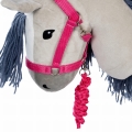 ASTRUP Halter i lina dla konia na kiju | hobby horse - RÓŻOWA