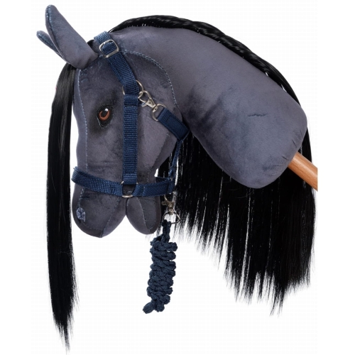 ASTRUP Halter i lina dla konia na kiju | hobby horse - NIEBIESKA