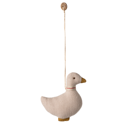MAILEG Zawieszka świąteczna lniana kaczka - DUCK beżowa