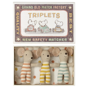 MAILEG Myszki trojaczki 8cm - BABY TRIPLETS in BOX 