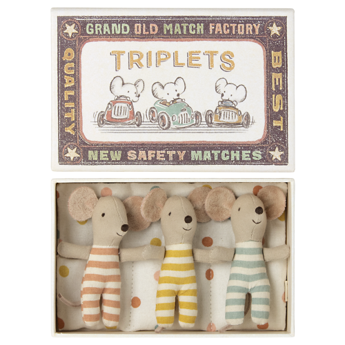 MAILEG Myszki trojaczki 8cm - BABY TRIPLETS in BOX