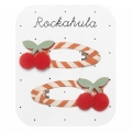 ROCKAHULA Spinki do włosów dla dziewczynki wisienki- STRIPY CHERRY