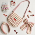 ROCKAHULA Spinki do włosów dla dziewczynki wisienki- STRIPY CHERRY