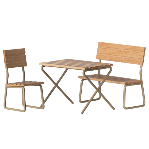 MAILEG Zestaw ogrodowy dla myszek | stół i ławki - GARDEN SET