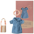 MAILEG Ubranko dla myszki 15cm - MUM DENIM DRESS and BAG
