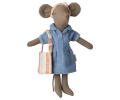 MAILEG Ubranko dla myszki 15cm - MUM DENIM DRESS and BAG
