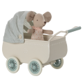 MAILEG Wózek i myszka dzidziuś - PRAM with BABY MINT