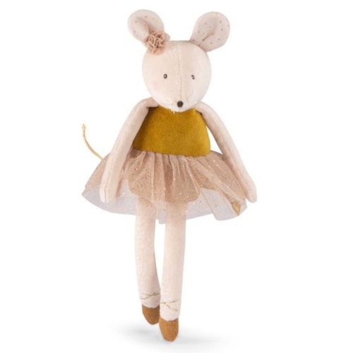 MOULIN ROTY Maskotka myszka baletnica złota 31cm - MAŁA SZKOŁA TAŃCA