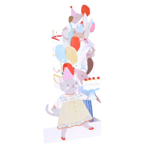 MERI MERI Kartka urodzinowa 3D - ANIMAL FRIENDS