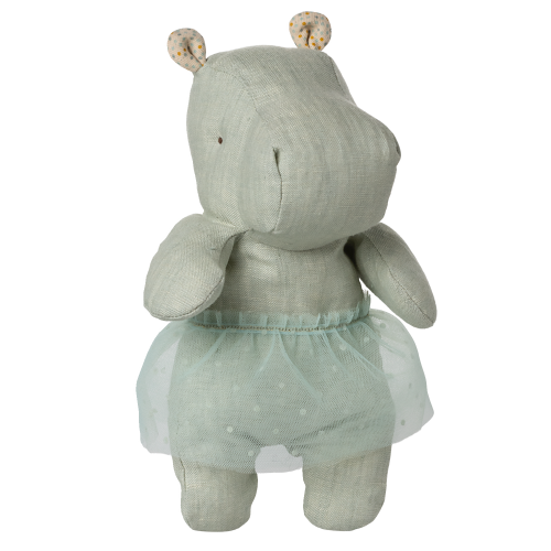 MAILEG Maskotka hipopotam ze spódniczką 23cm - SMALL MINT