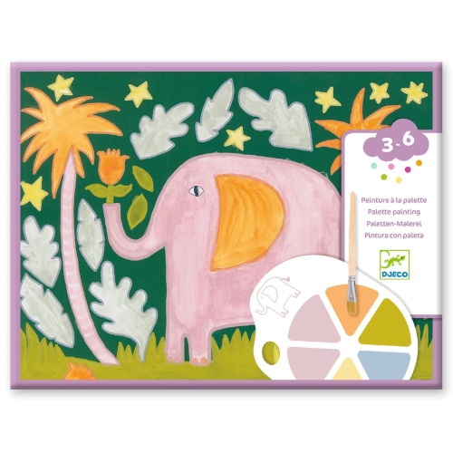 DJECO Zestaw artystyczny malowanie farbami 3+ - DZIKIE ZWIERZĘTA