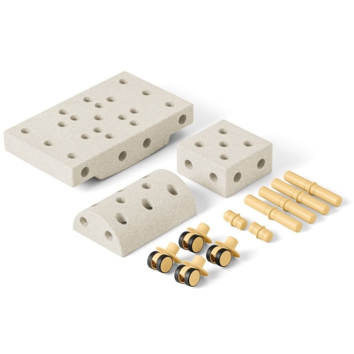 MODU Curiosity set - Kreatywne klocki rozwijające motorykę dużą, Sand Grey / Honey Yellow