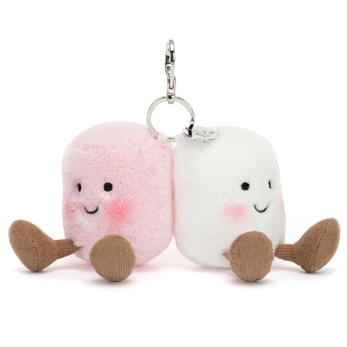 JELLYCAT Pluszowe wesołe pianki | Breloczek 15cm - PINK & WHITE MARSHMALLOWS